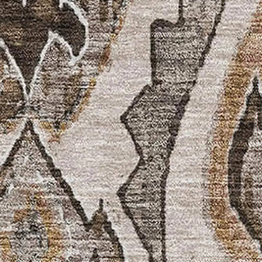 Brown Beige And Taupe Moroccan Washable Area Rug With UV Protection Photo 3