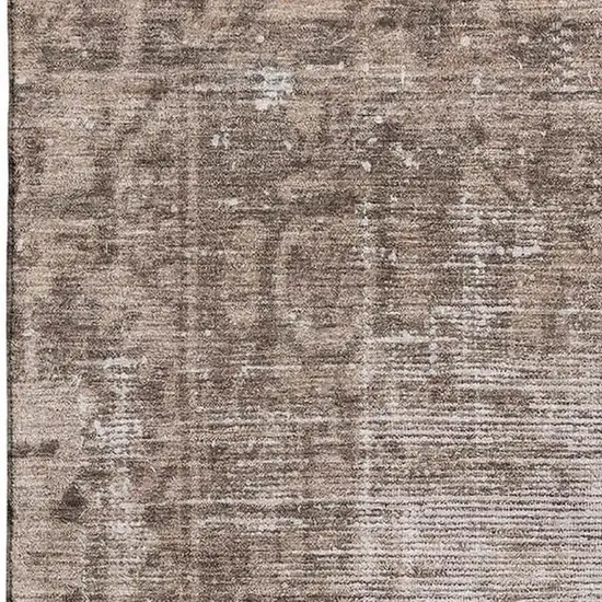 Brown Beige And Taupe Oriental Washable Area Rug With UV Protection Photo 2