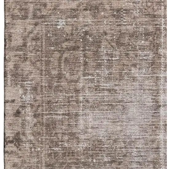 Brown Beige And Taupe Oriental Washable Area Rug With UV Protection Photo 3