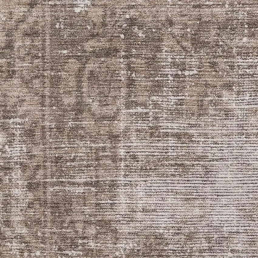 Brown Beige And Taupe Oriental Washable Area Rug With UV Protection Photo 2