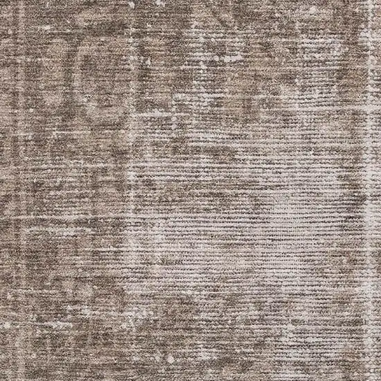 Brown Beige And Taupe Oriental Washable Area Rug With UV Protection Photo 2