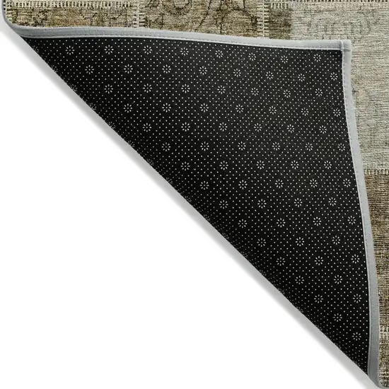 Brown Beige And Taupe Patchwork Washable Indoor Outdoor Area Rug Photo 3