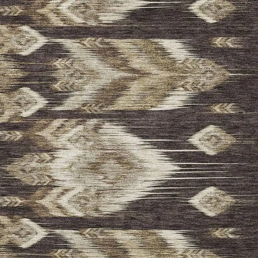 Brown Beige And Taupe Southwestern Washable Area Rug With UV Protection Photo 3