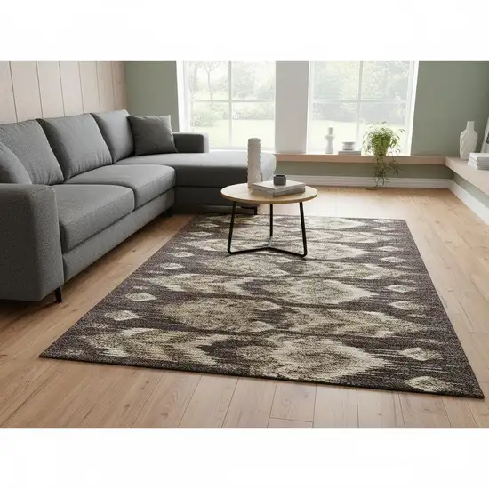 Brown Beige And Taupe Southwestern Washable Area Rug With UV Protection Photo 2