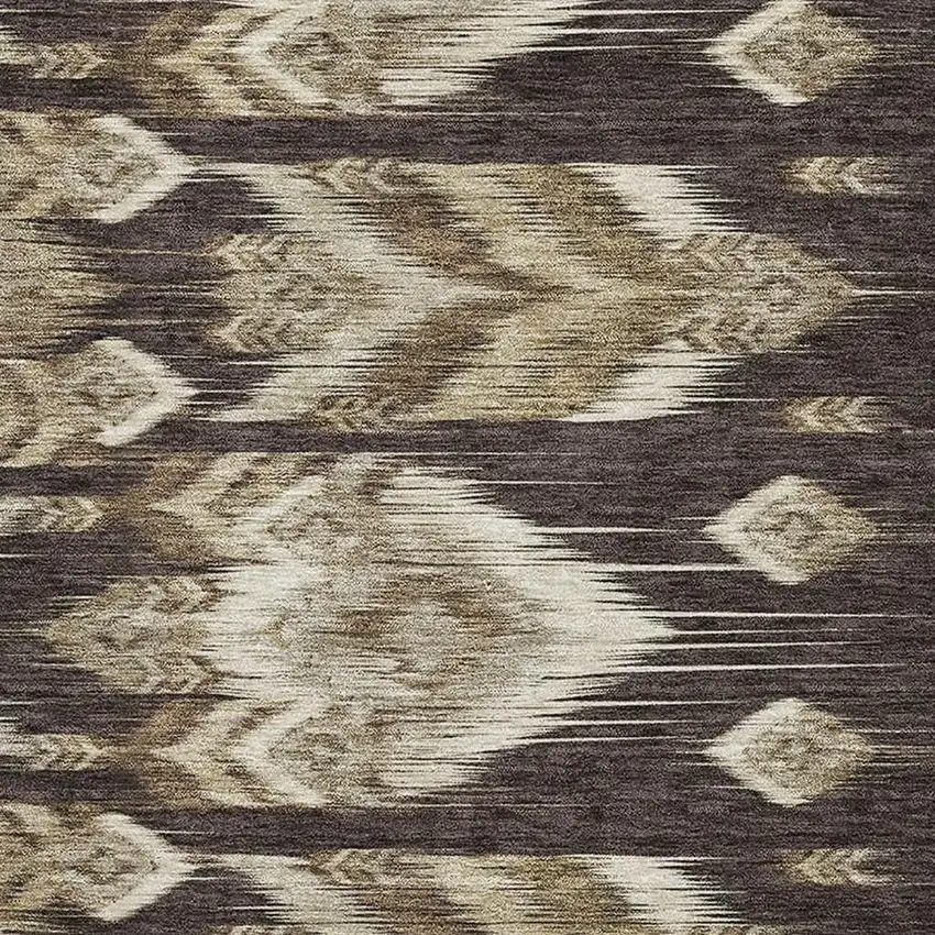 Brown Beige And Taupe Southwestern Washable Area Rug With UV Protection Photo 3