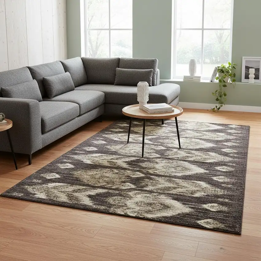 Brown Beige And Taupe Southwestern Washable Area Rug With UV Protection Photo 2