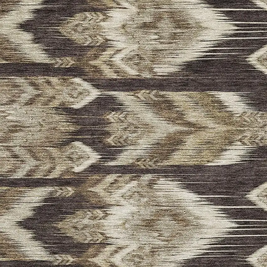 Brown Beige And Taupe Southwestern Washable Area Rug With UV Protection Photo 3