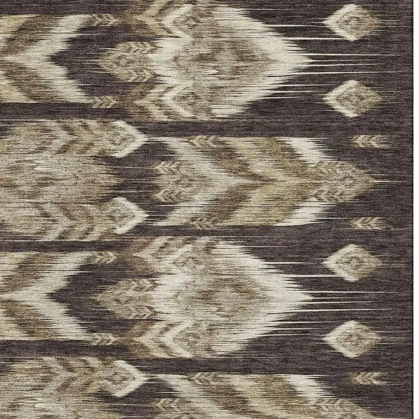 Brown Beige And Taupe Southwestern Washable Area Rug With UV Protection Photo 4