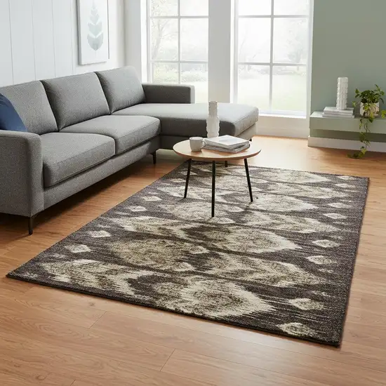 Brown Beige And Taupe Southwestern Washable Area Rug With UV Protection Photo 2