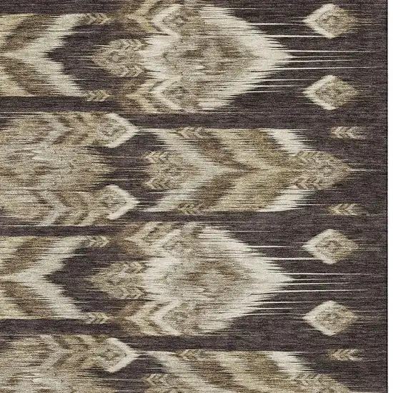 Brown Beige And Taupe Southwestern Washable Area Rug With UV Protection Photo 3