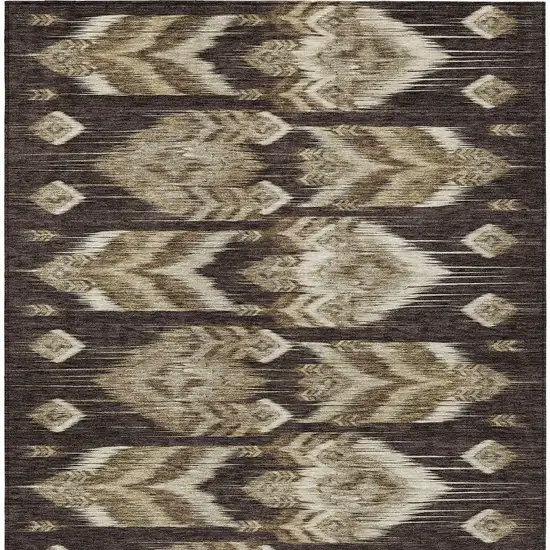 Brown Beige And Taupe Southwestern Washable Indoor Outdoor Area Rug Photo 6