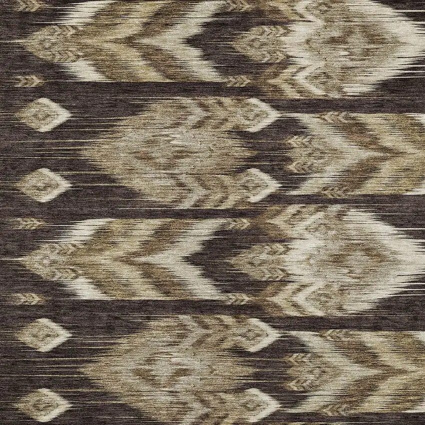 Brown Beige And Taupe Southwestern Washable Indoor Outdoor Area Rug Photo 6