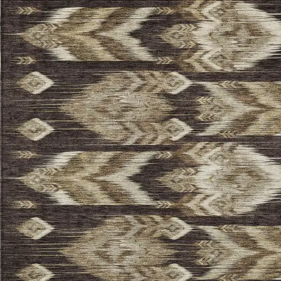 Brown Beige And Taupe Southwestern Washable Indoor Outdoor Area Rug Photo 6