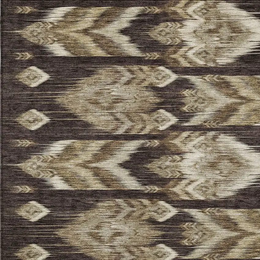 Brown Beige And Taupe Southwestern Washable Indoor Outdoor Area Rug Photo 6