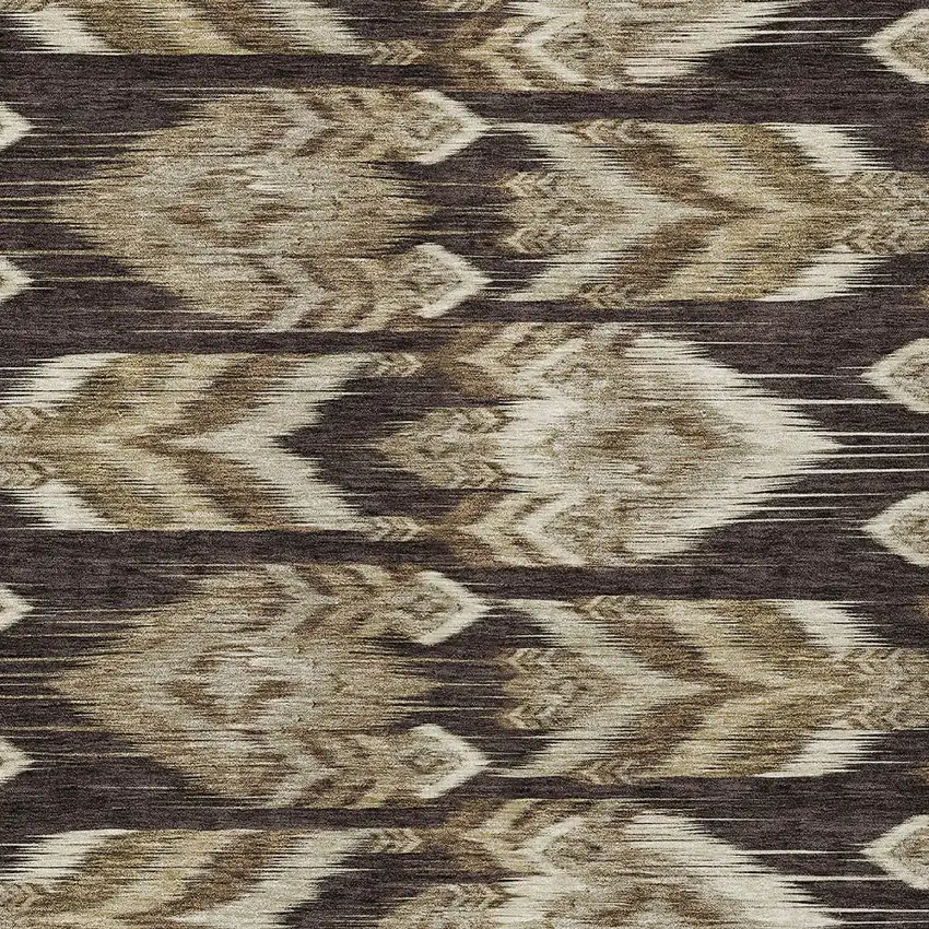 Brown Beige And Taupe Southwestern Washable Indoor Outdoor Area Rug Photo 6