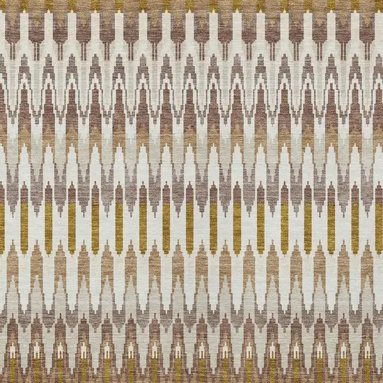 Brown Beige And Taupe Southwestern Washable Indoor Outdoor Area Rug Photo 6