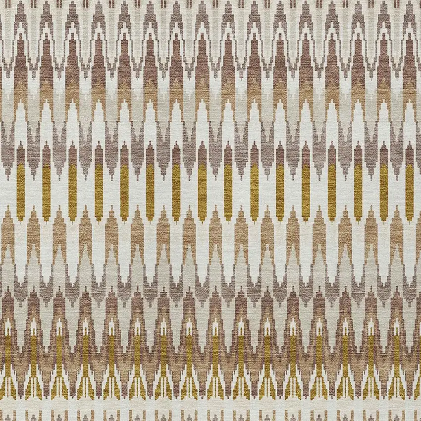 Brown Beige And Taupe Southwestern Washable Indoor Outdoor Area Rug Photo 6