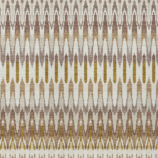 Brown Beige And Taupe Southwestern Washable Indoor Outdoor Area Rug Photo 6