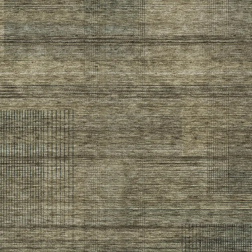 Brown Beige And Taupe Striped Washable Indoor Outdoor Area Rug Photo 6