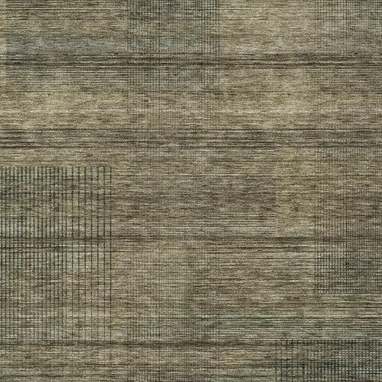 Brown Beige And Taupe Striped Washable Indoor Outdoor Area Rug Photo 6
