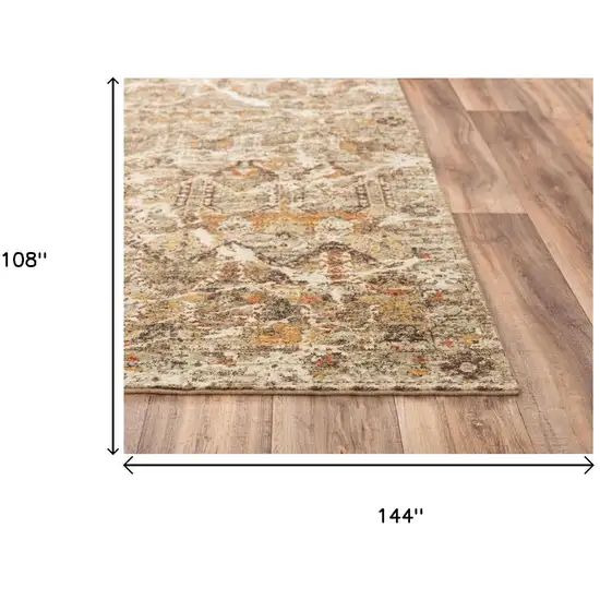 Brown Beige Ivory And Green New Zealand Lambs Wool Abstract Hand Carved Handmade Area Rug Photo 6