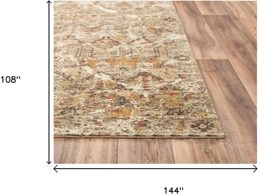 Brown Beige Ivory And Green New Zealand Lambs Wool Abstract Hand Carved Handmade Area Rug Photo 6