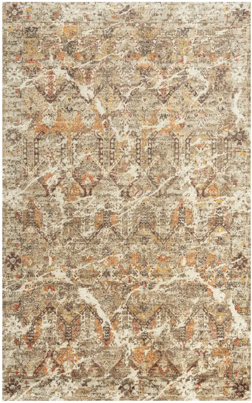 Brown Beige Ivory And Green New Zealand Lambs Wool Abstract Hand Carved Handmade Area Rug Photo 2