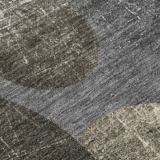 Brown Beige and Ivory Abstract Washable Non Skid Indoor Outdoor Area Rug Photo 6