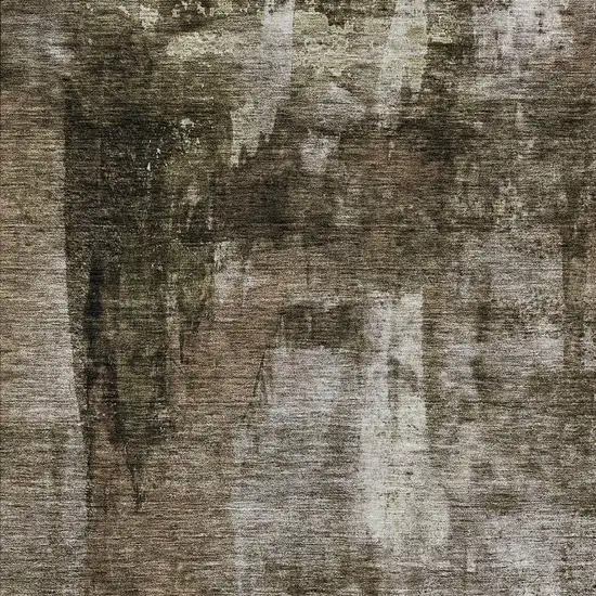 Brown Black And Beige Abstract Washable Indoor Outdoor Area Rug Photo 5