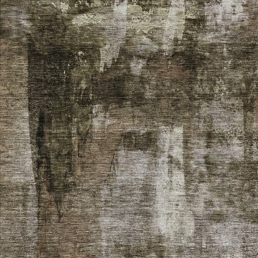Brown Black And Beige Abstract Washable Indoor Outdoor Area Rug Photo 5