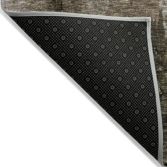 Brown Black And Beige Abstract Washable Indoor Outdoor Area Rug Photo 3