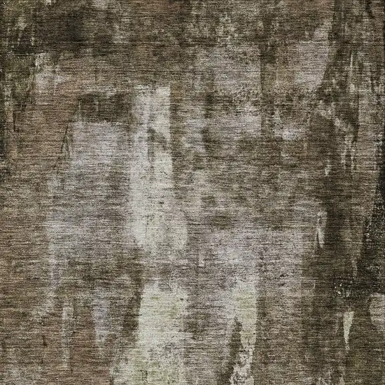 Brown Black And Beige Abstract Washable Indoor Outdoor Area Rug Photo 5
