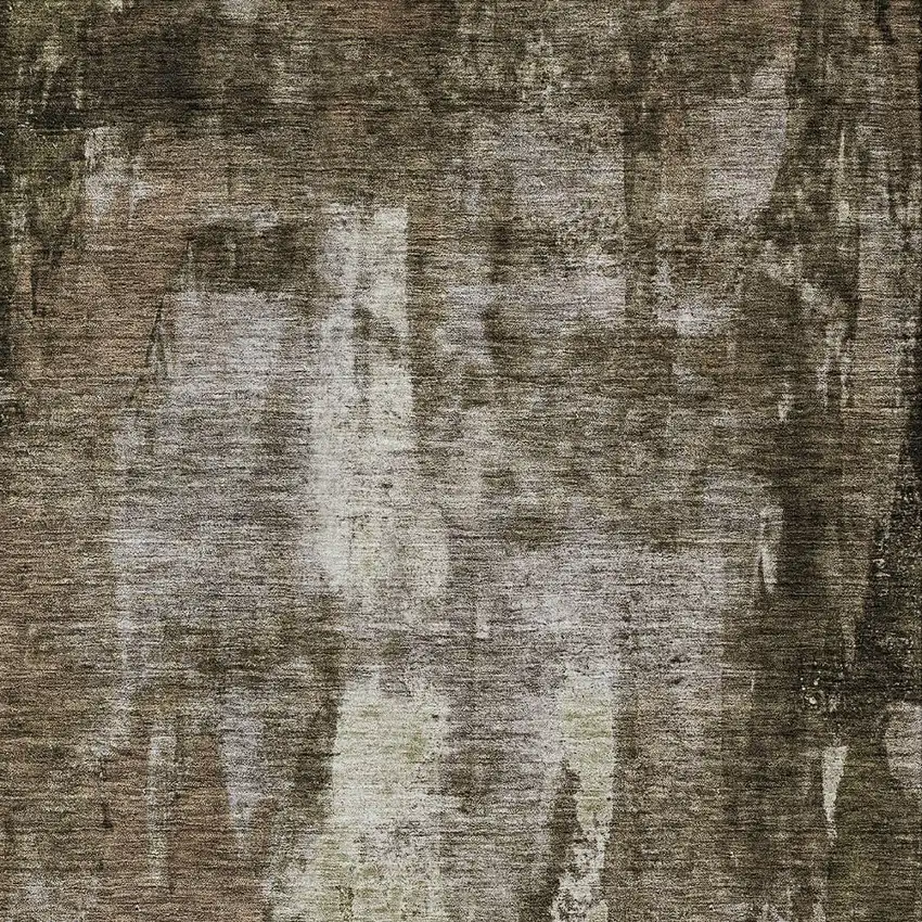 Brown Black And Beige Abstract Washable Indoor Outdoor Area Rug Photo 5