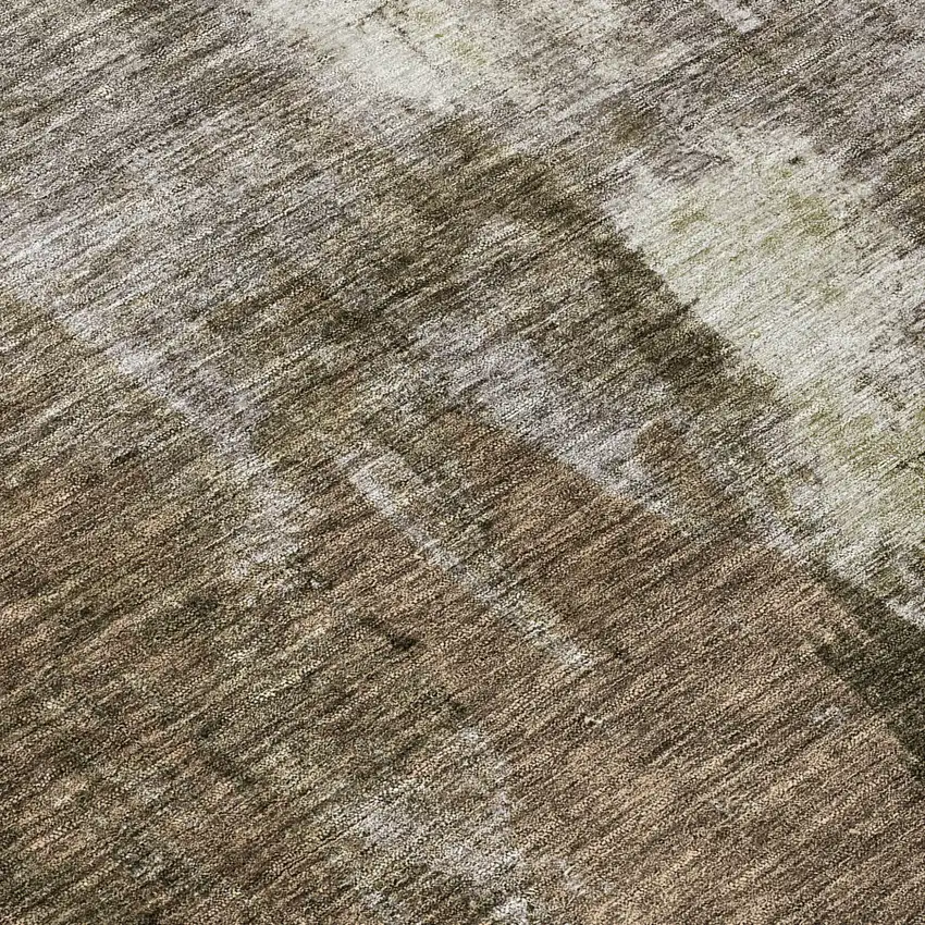 Brown Black And Beige Abstract Washable Indoor Outdoor Area Rug Photo 8