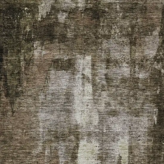 Brown Black And Beige Abstract Washable Indoor Outdoor Area Rug Photo 5