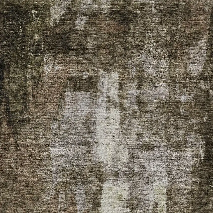 Brown Black And Beige Abstract Washable Indoor Outdoor Area Rug Photo 5
