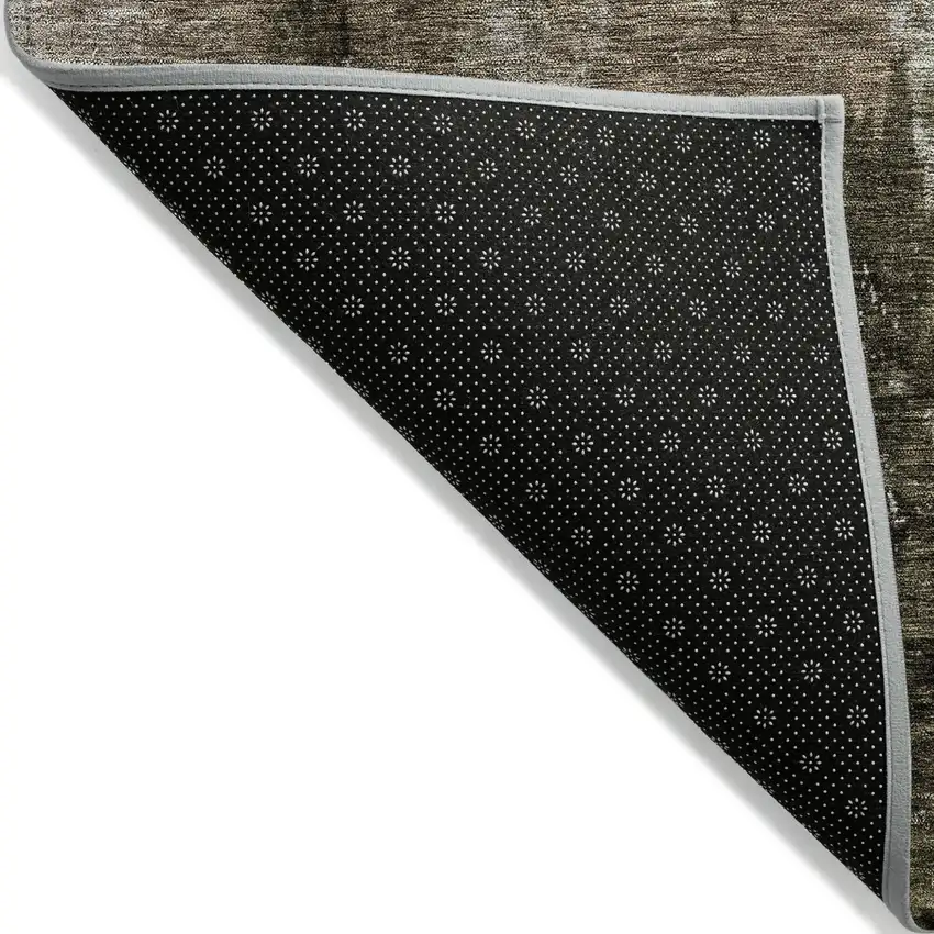 Brown Black And Beige Abstract Washable Indoor Outdoor Area Rug Photo 3