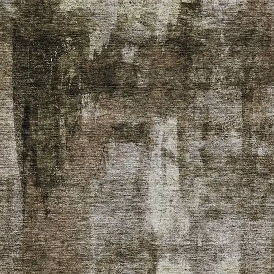 Brown Black And Beige Abstract Washable Indoor Outdoor Area Rug Photo 5