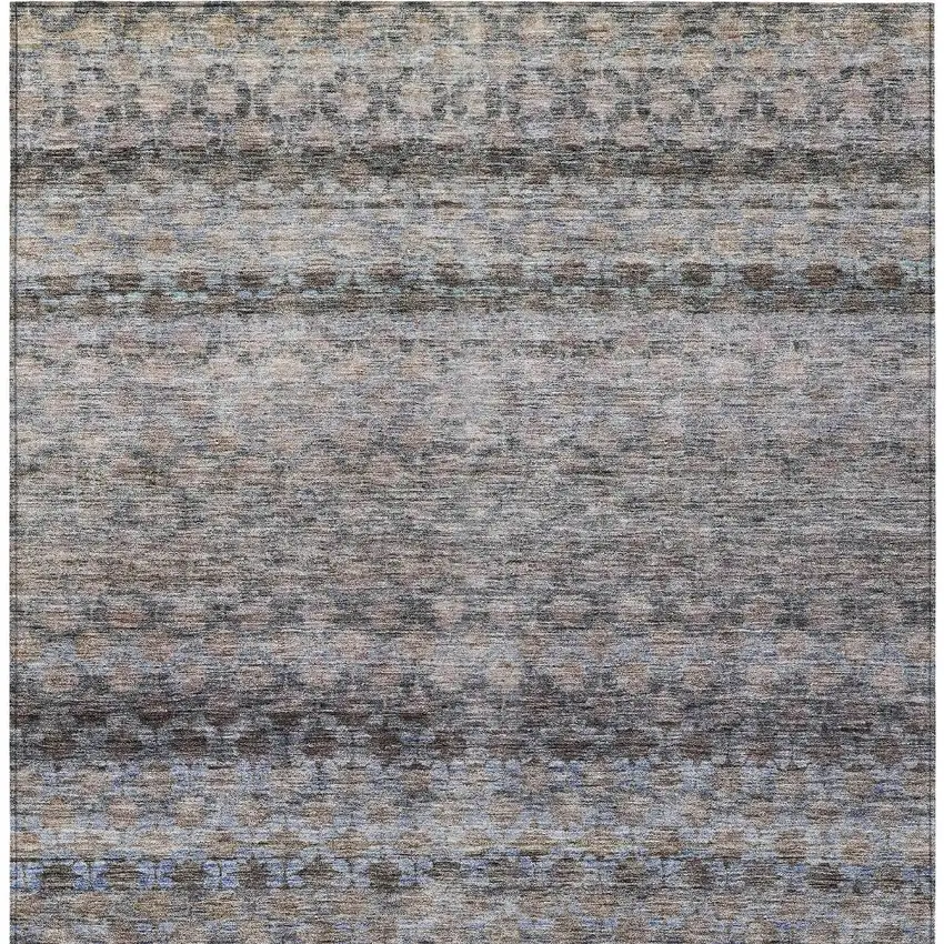 Brown Black And Brick Red Striped Washable Indoor Outdoor Area Rug Photo 6