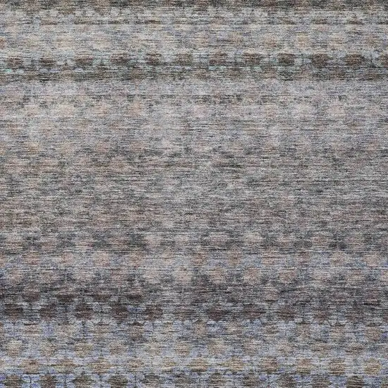 Brown Black And Brick Red Striped Washable Indoor Outdoor Area Rug Photo 6