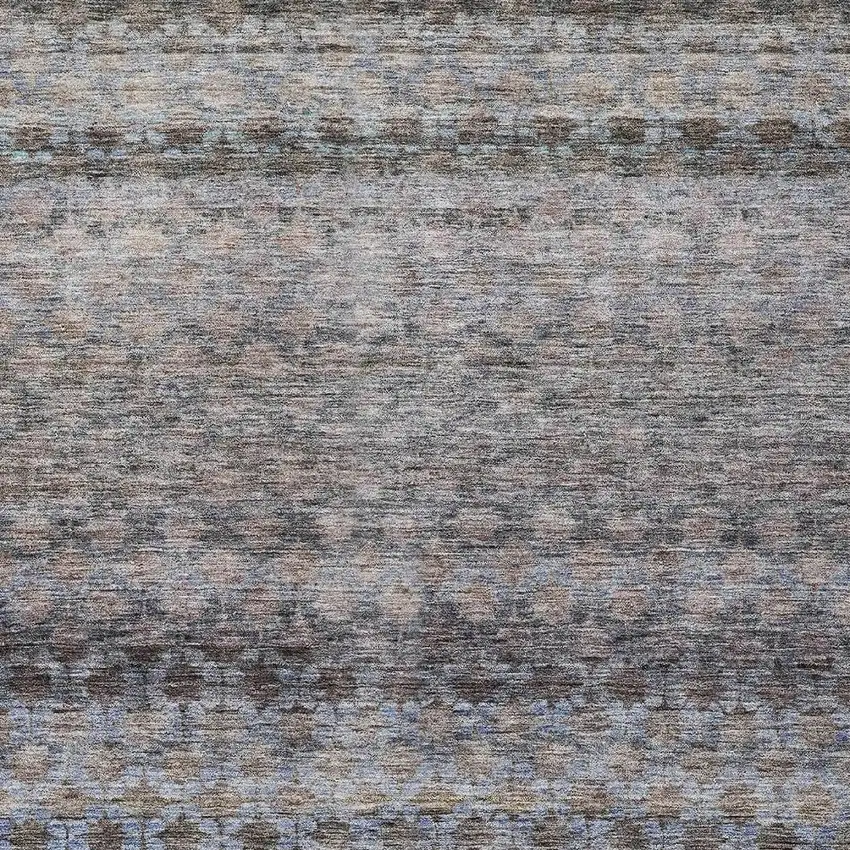 Brown Black And Brick Red Striped Washable Indoor Outdoor Area Rug Photo 6