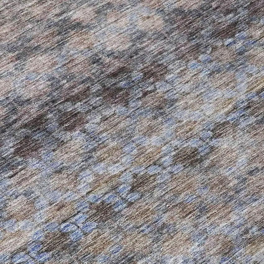 Brown Black And Brick Red Striped Washable Indoor Outdoor Area Rug Photo 8