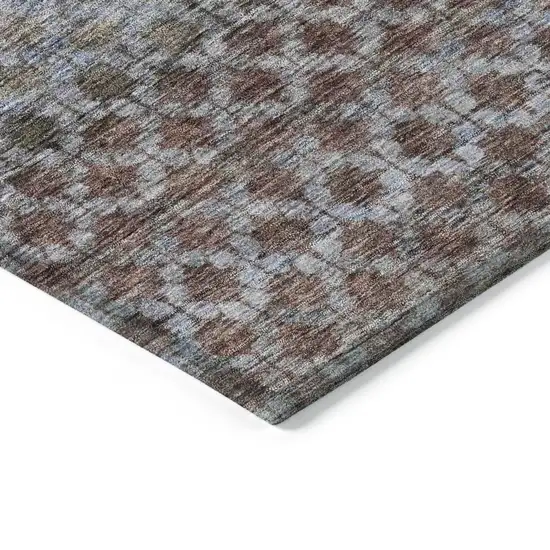 Brown Black And Brick Red Striped Washable Indoor Outdoor Area Rug Photo 5