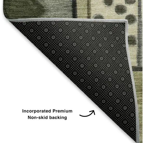 Brown Black And Gray Abstract Washable Area Rug With UV Protection Photo 7