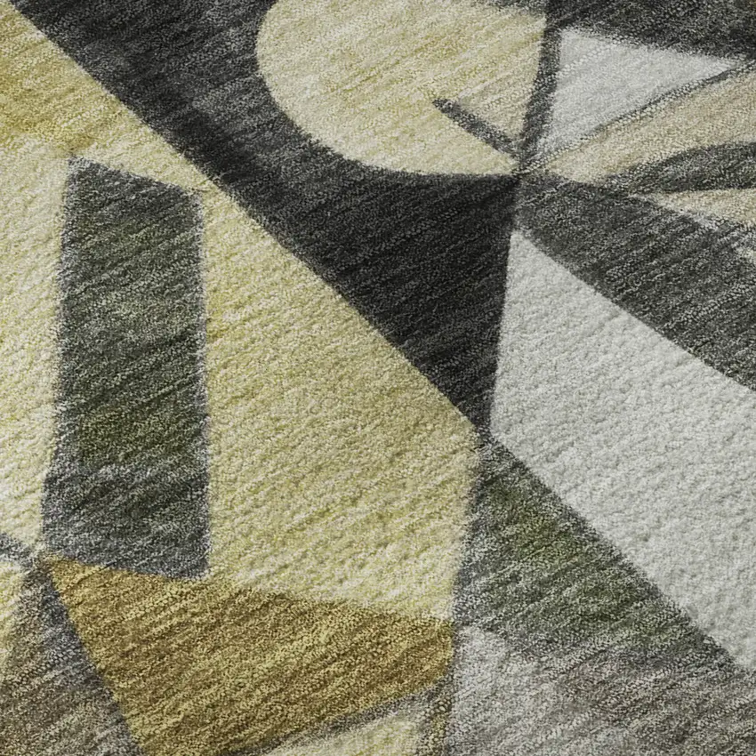 Brown Black And Gray Abstract Washable Area Rug With UV Protection Photo 9