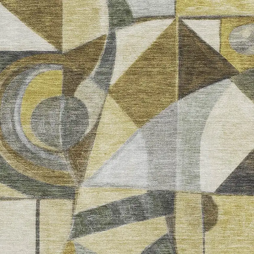 Brown Black And Gray Abstract Washable Area Rug With UV Protection Photo 2