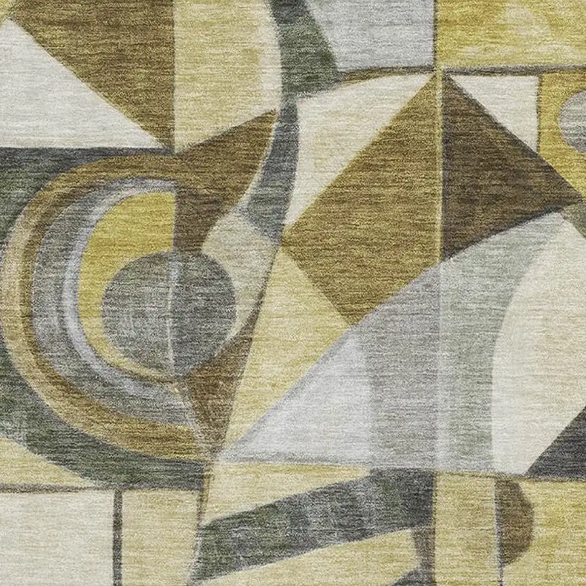 Brown Black And Gray Abstract Washable Area Rug With UV Protection Photo 2