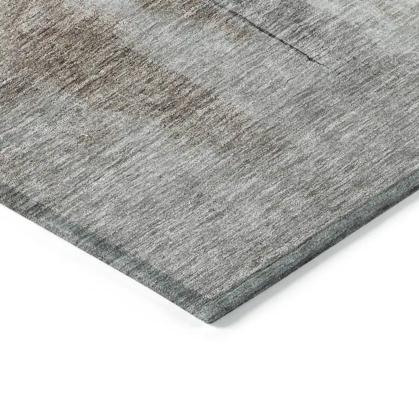Brown Black And Gray Abstract Washable Indoor Outdoor Area Rug Photo 4
