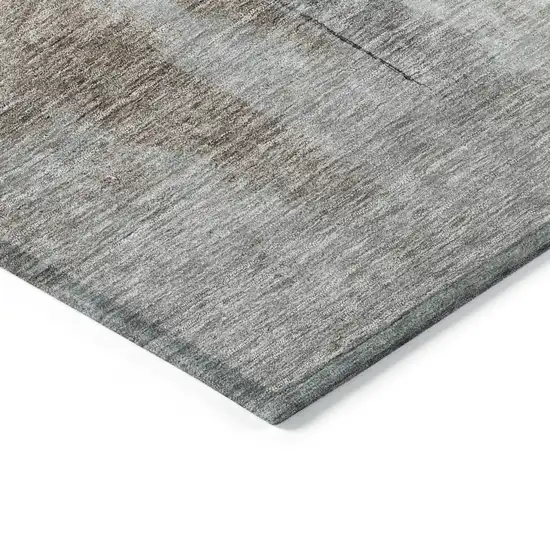 Brown Black And Gray Abstract Washable Indoor Outdoor Area Rug Photo 4