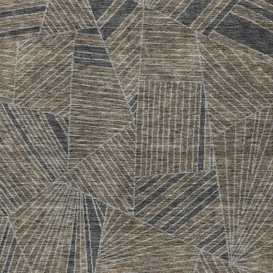 Brown Black And Gray Geometric Washable Indoor Outdoor Area Rug Photo 7